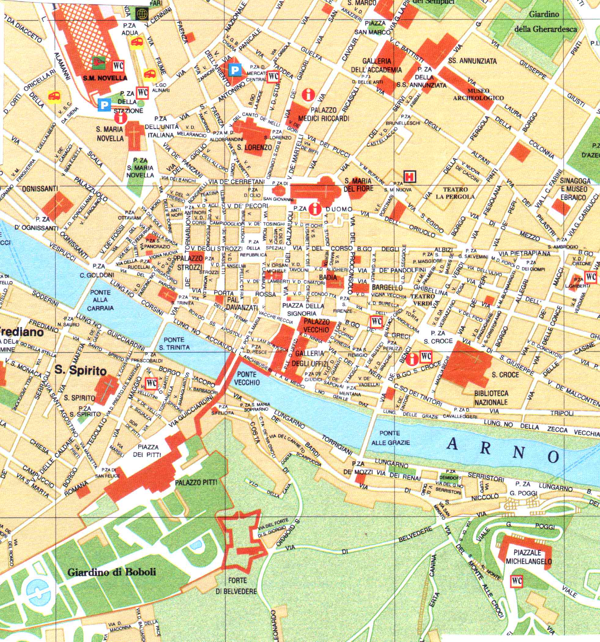 Printable map of florence italy